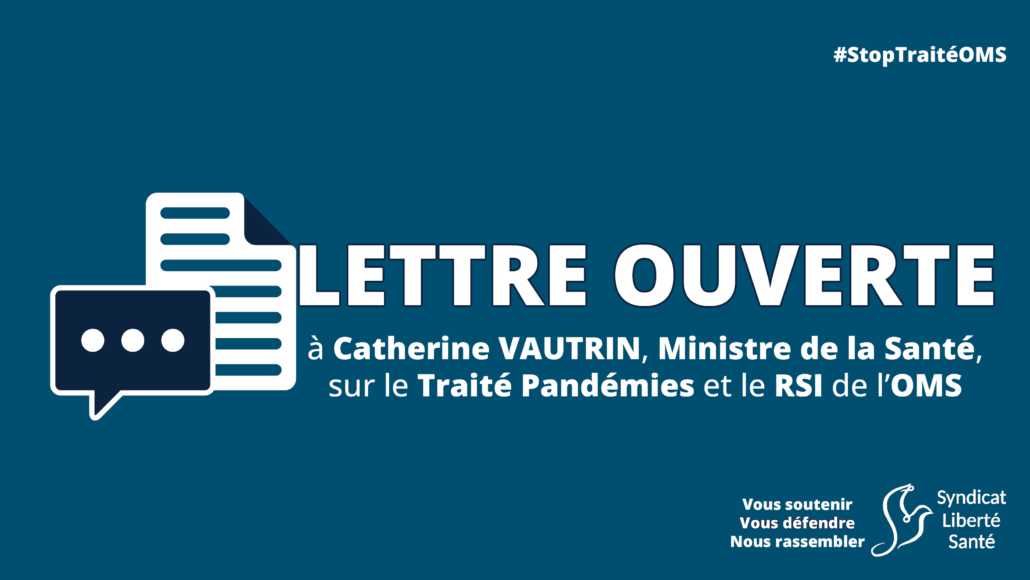 Lettre Ouverte Vautrin OMS Traité Pandémies RSI - Syndicat Liberté Santé SLS